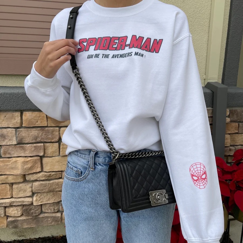 💜2 For $25 💜Spider-Man Were The Avengers Man Fleece Unisex Crewneck Sweatshirt
